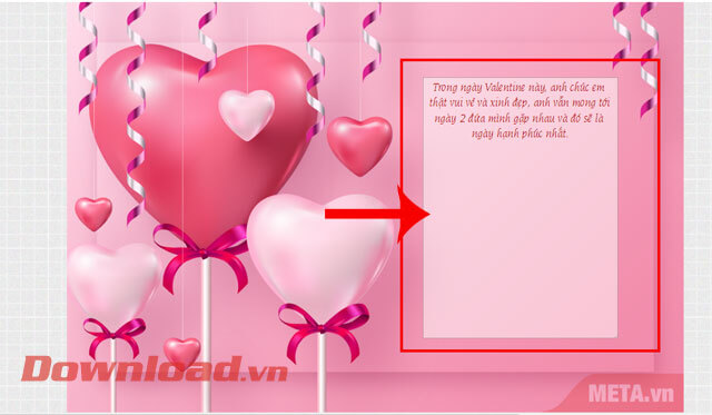 Nhập nội dung lời chúc vào thiệp