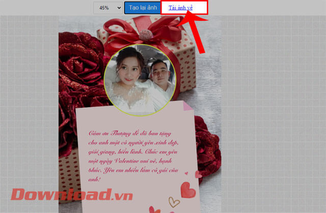 Ấn vào nút Tải ảnh về
