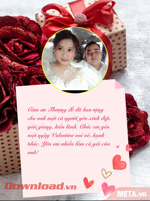 Thiệp Valentine có kèm ảnh