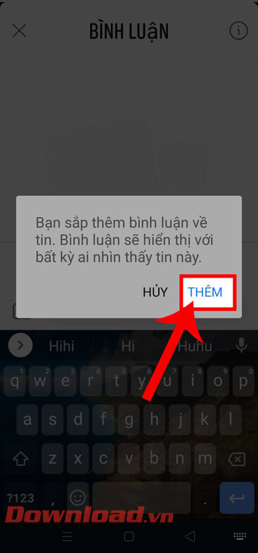 Ấn vào nút Thêm
