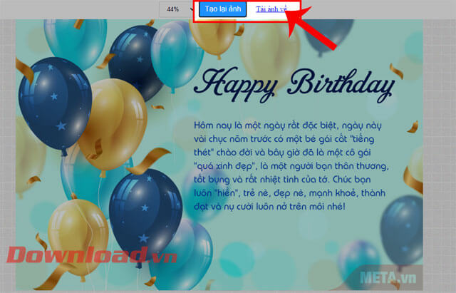 Ấn nút Tải ảnh về