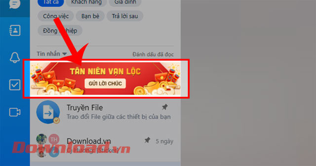 Nhấn vào banner quảng cáo Tân niên vạn lộc