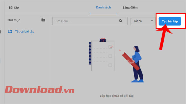 Ấn vào nút Tạo bài tập