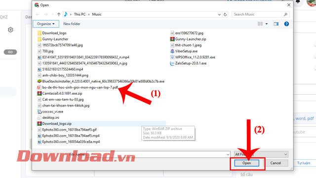 Tải file bài tập lên