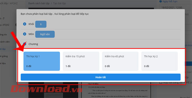 Chọn kiểu kỳ thi