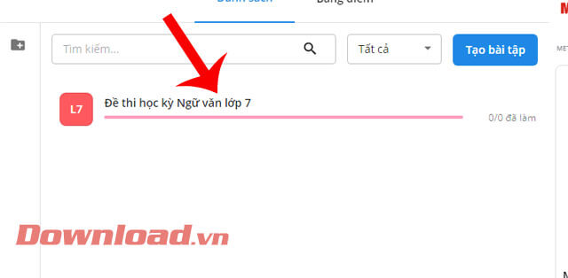 Bài tập đã tải lên lớp học
