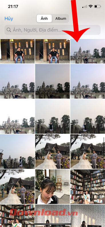 Chọn ảnh trong điện thoại