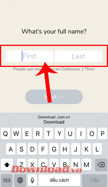 Điền họ và tên