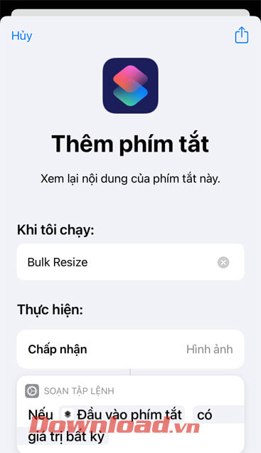 Thông tin về phím tắt Bulk Resize