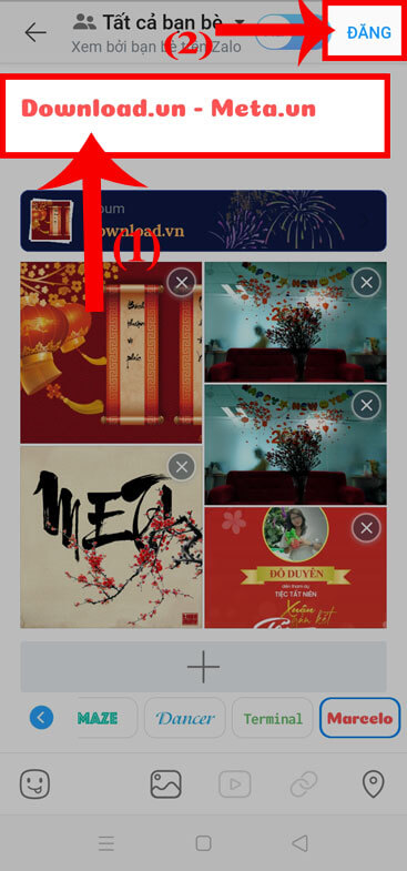 Viết caption cho album ảnh