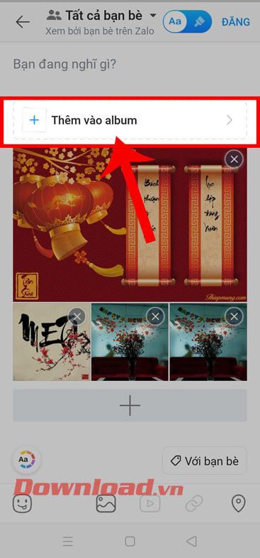 Ấn vào mục Thêm vào album