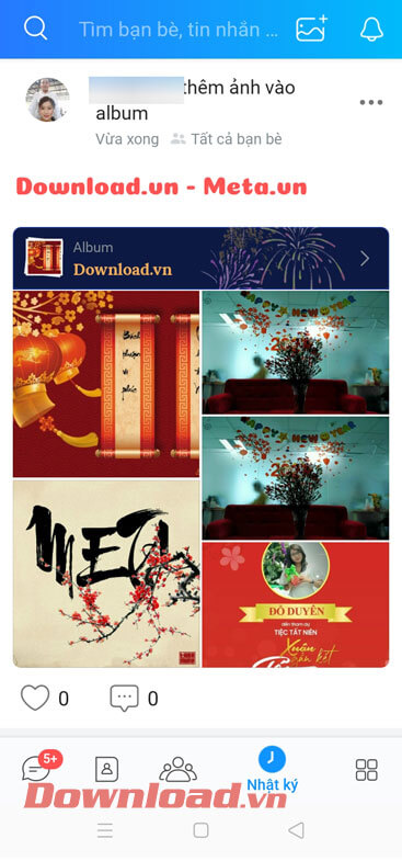 Album ảnh đã được đăng lên Zalo