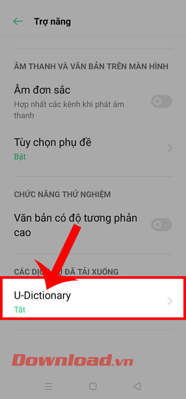 Chạm  vào mục U-Dictionary