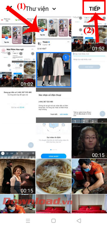 Chọn hình ảnh để đăng lên Facebook