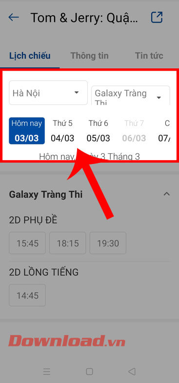 Chọn rạp chiếu phim 
