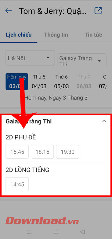 Chọn khung giờ xem