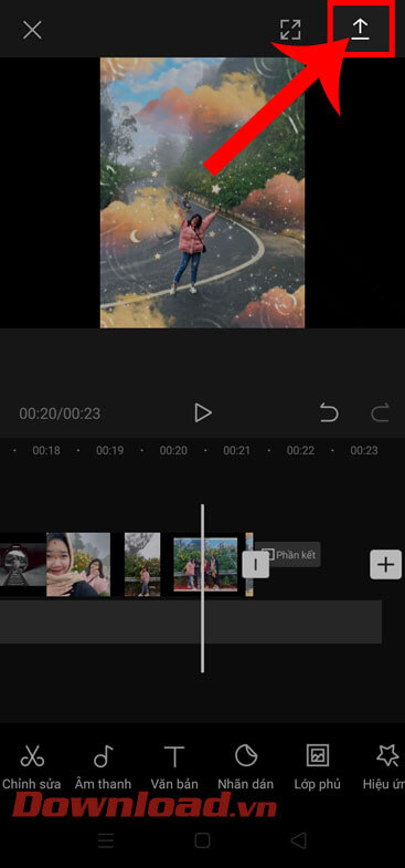 Chạm vào biểu tượng mũi tên