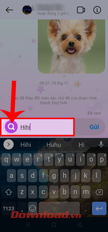 Chạm vào biểu tượng tin nhắn