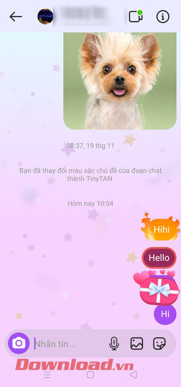 Nhắn tin với hiệu ứng đặc biệt