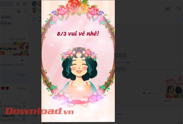 Hiệu ứng sticker 8/3