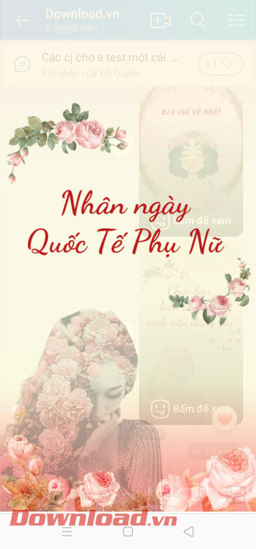 Hiệu ứng sticker 8/3