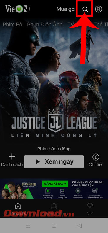 Nhấn vào ô tìm kiếm