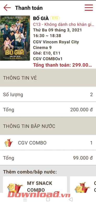 Hóa đơn thanh toán