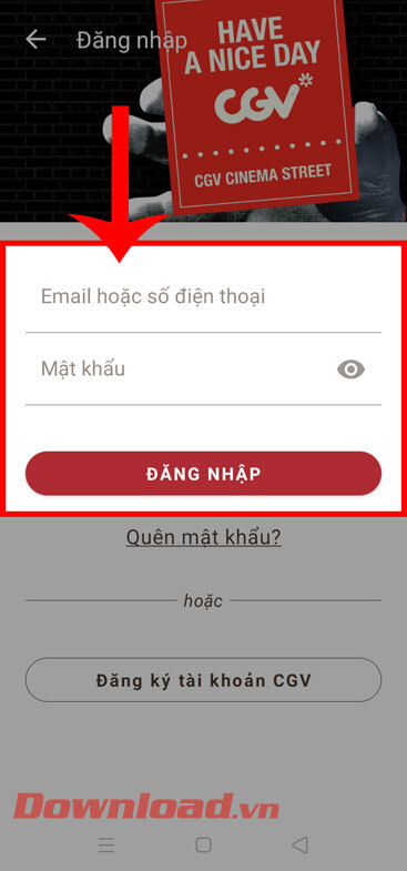Đăng nhập tài khoản