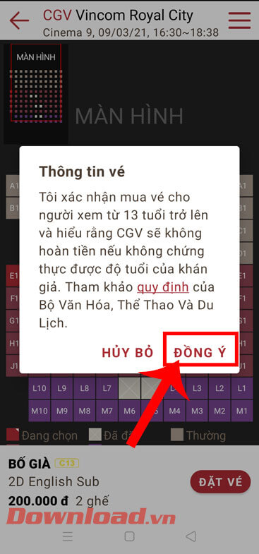 Nhấn vào nút Đồng ý