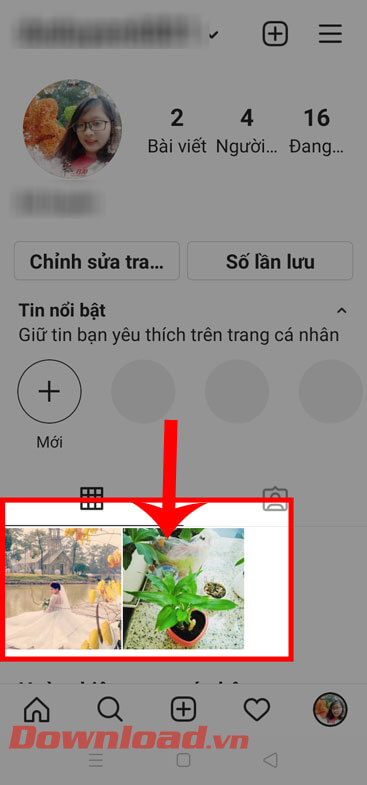 Nhấn vào hình ảnh cần ẩn đi