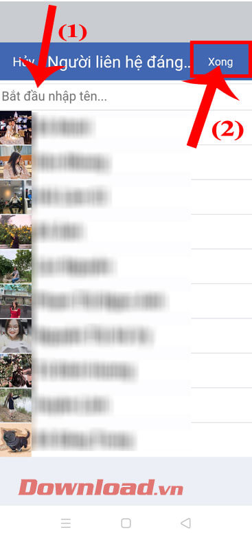 Nhập tên tài khoản thêm vào liên hệ tin cậy