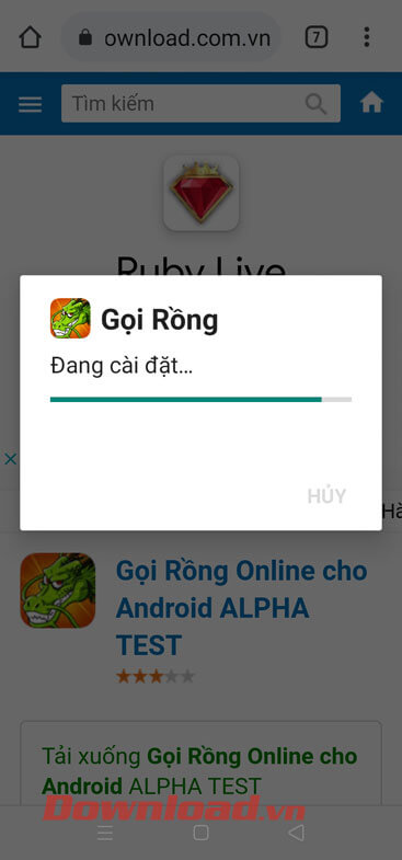 Đợi quá trình cài đặt
