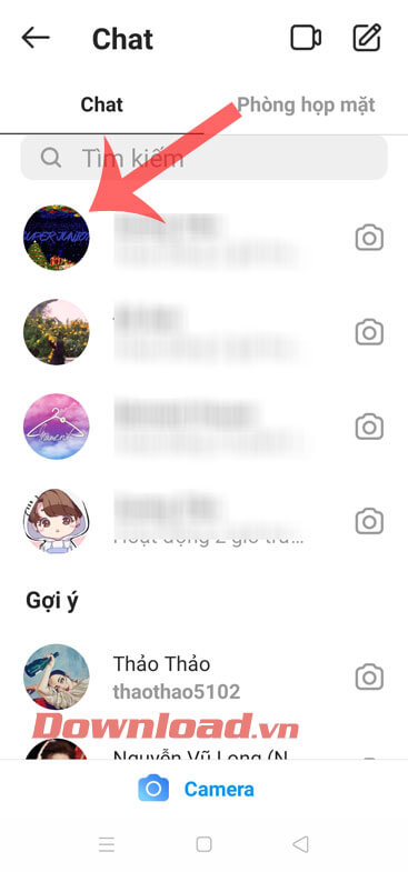 Truy cập vào cuộc trò chuyện bất kỳ