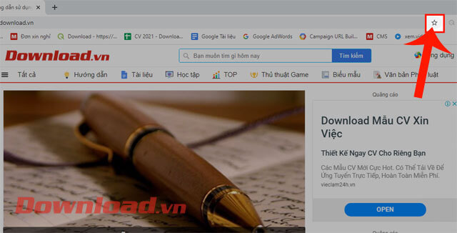 Nhấn vào biểu tượng ngôi sao