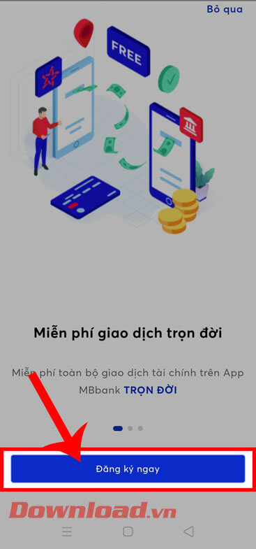 Ấn vào nút Đăng ký ngay