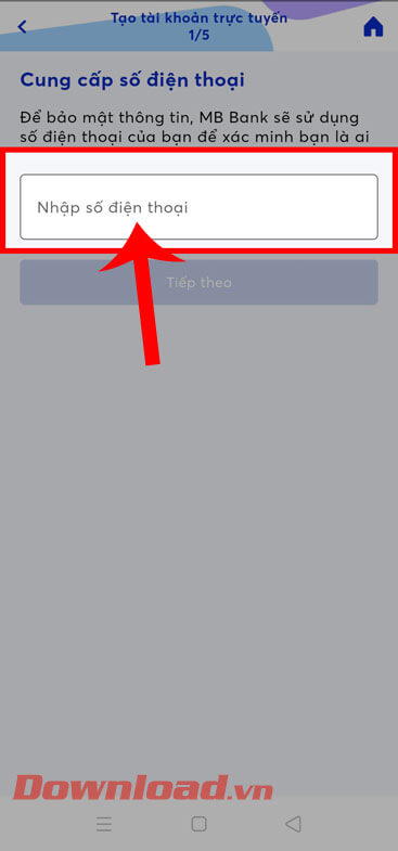 Nhập số điện thoại 