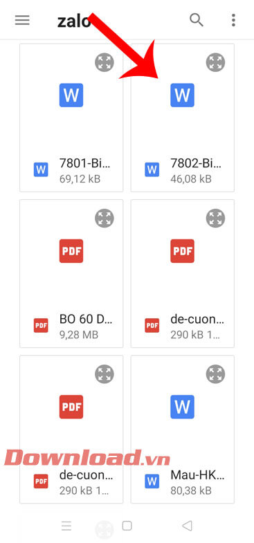 Nhấn vào file tài liệu