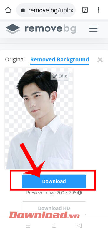 Chạm vào nút Download