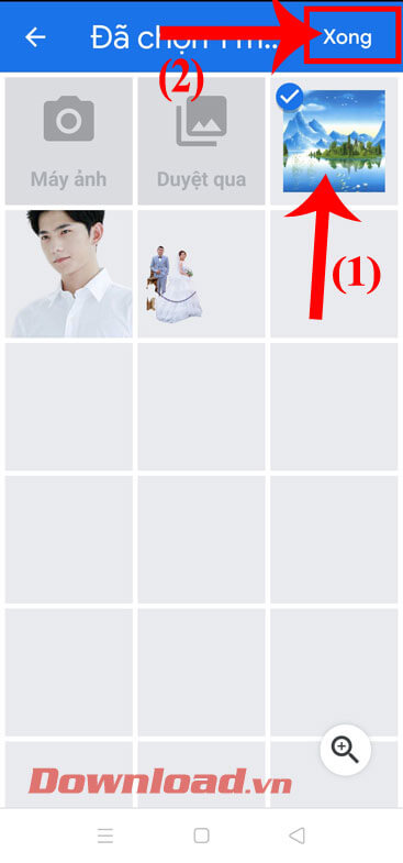 Chọn hình nền mới cho ảnh 