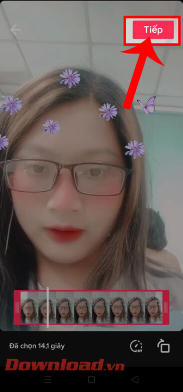 Ấn vào nút Tiếp