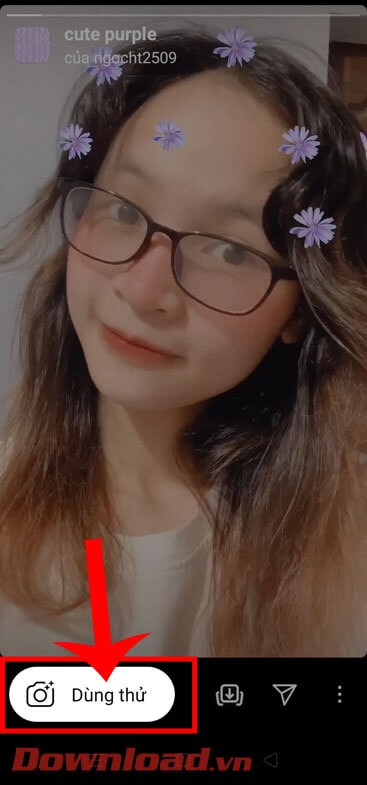 Ấn vào nút Dùng thử