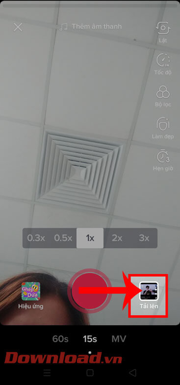 Ấn vào nút Tải lên