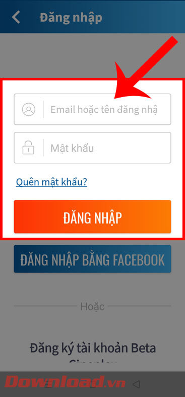 Đăng nhập tài khoản 
