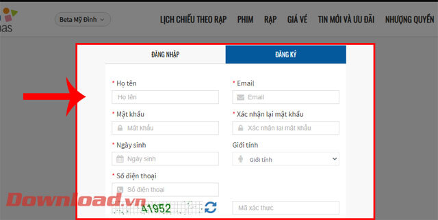 Nhập thông tin cá nhân 