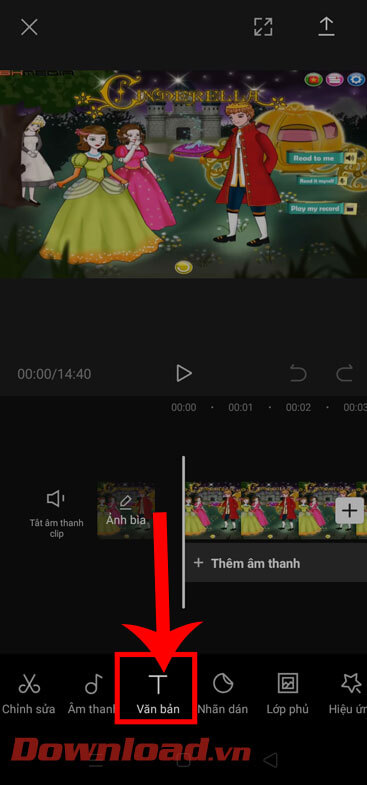 Nhấn vào biểu tượng chữ "T"