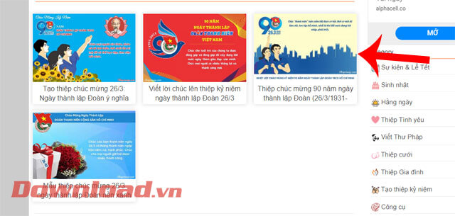 Chọn mẫu thiệp 26/3