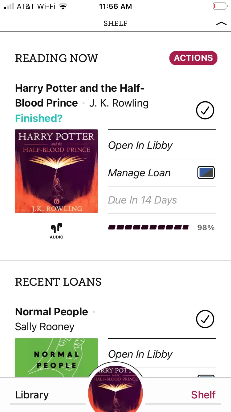 Giá sách của Libby