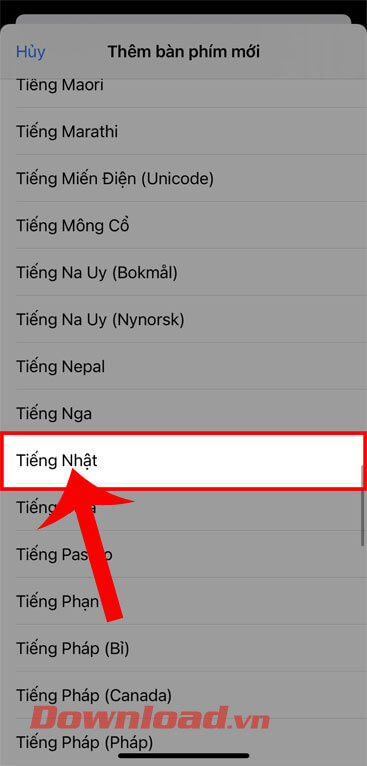Chọn ngôn ngữ Tiếng Nhật