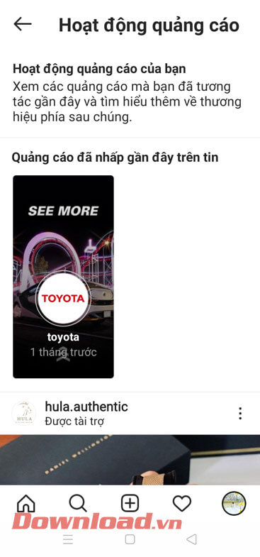 Tất cả quảng cáo đã xem