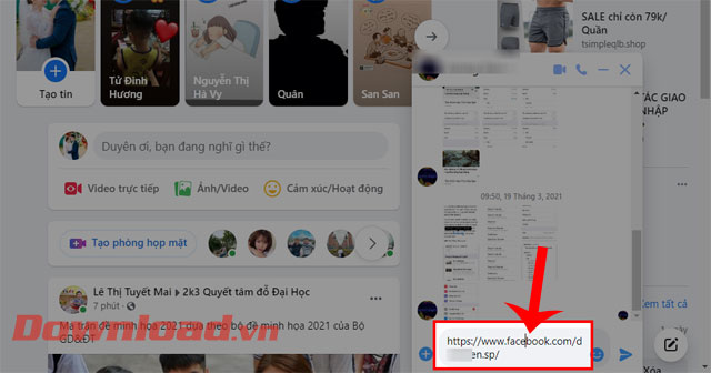 Paste đường link